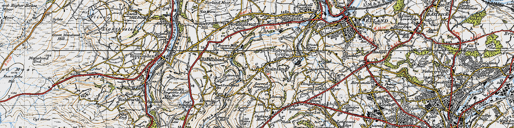 Old map of Stainland in 1947