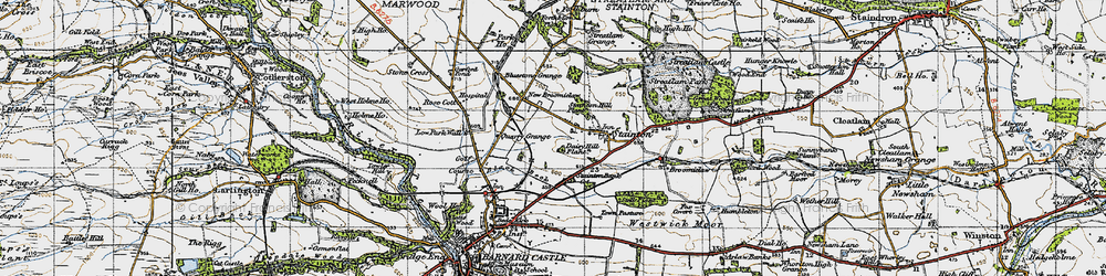 Old map of Westwick Moor in 1947