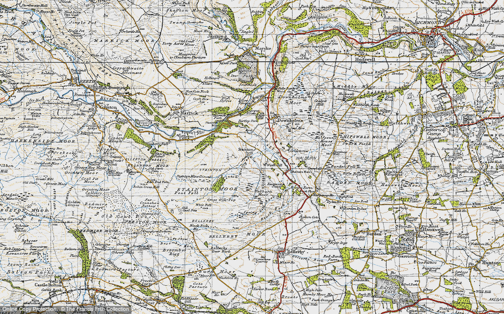 Old Map of Historic Map covering Whit Fell in 1947