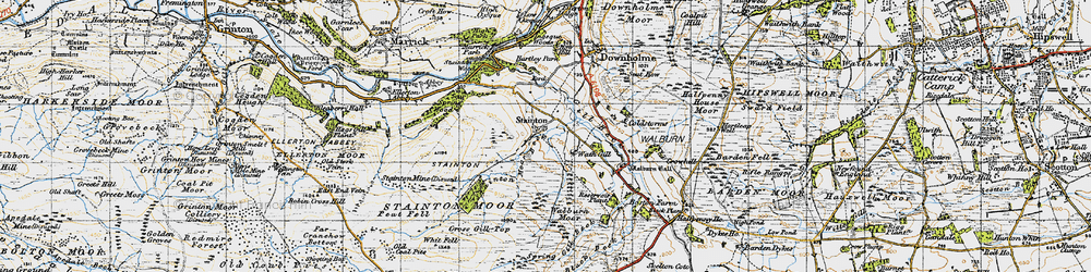 Old map of Bellerby Ranges in 1947