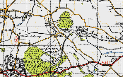 Old map of Stainton in 1947