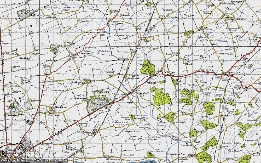 Old Map of Stainton by Langworth, 1947 in 1947