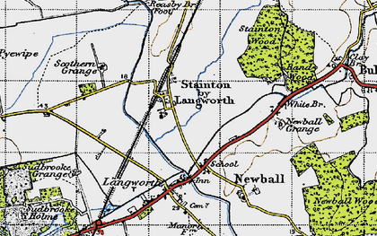 Old map of Stainton by Langworth in 1947