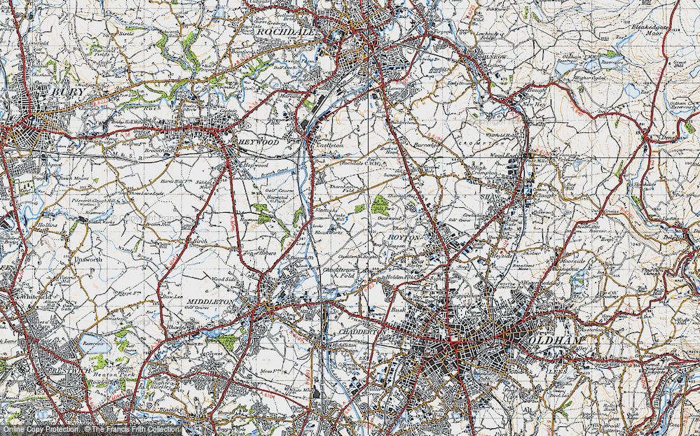 Old Map of Stake Hill, 1947 in 1947
