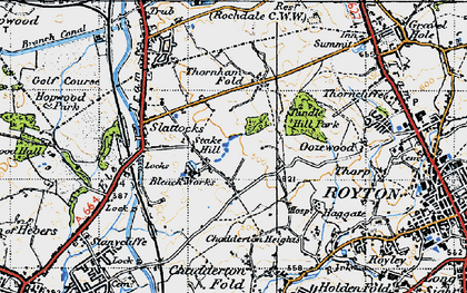 Old map of Stake Hill in 1947