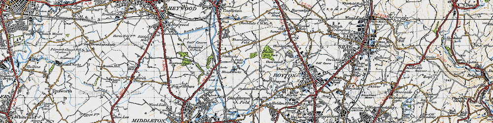 Old map of Stake Hill in 1947