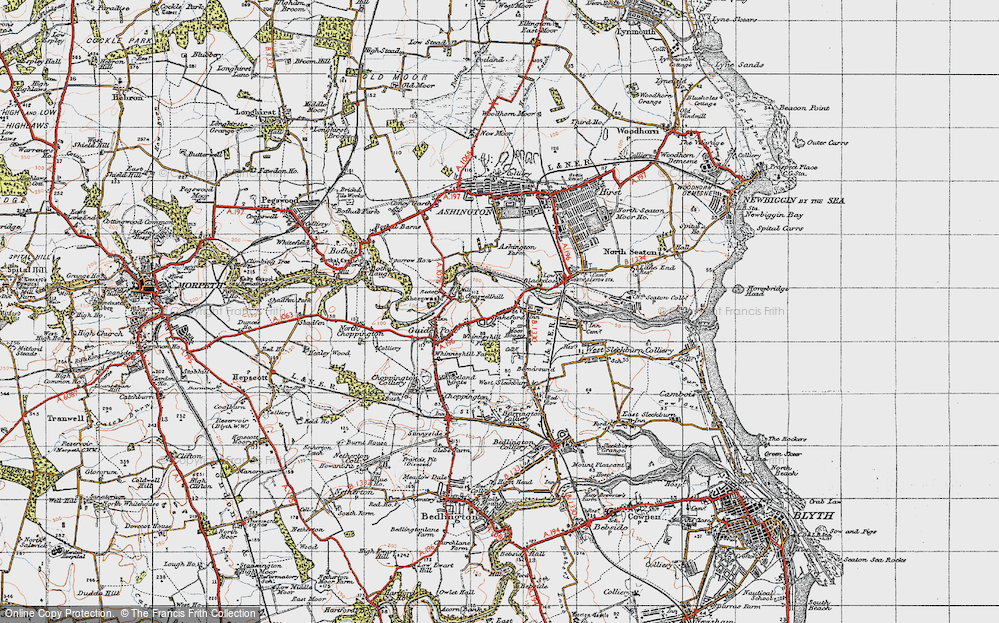 Old Map of Stakeford, 1947 in 1947