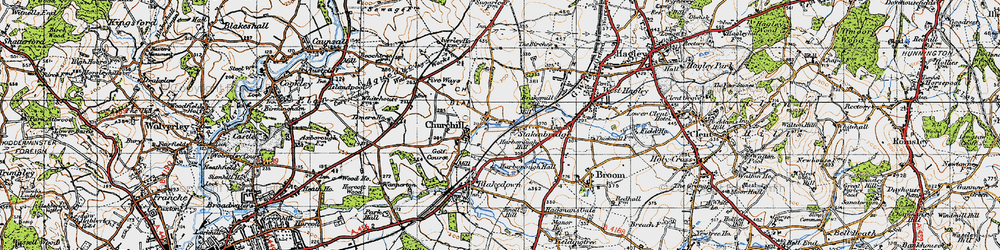 Old map of Stakenbridge in 1947