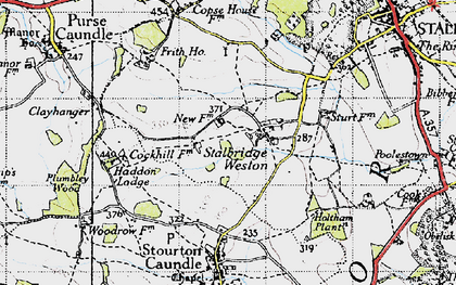 Old map of Stalbridge Weston in 1945
