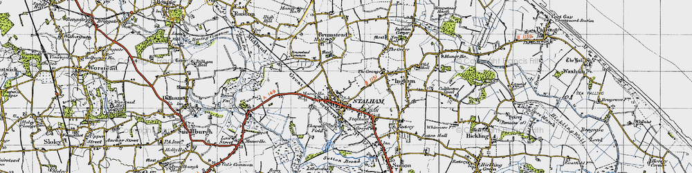 Old map of Stalham in 1945