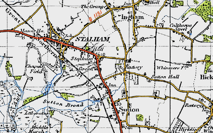 Old map of Stalham Green in 1945