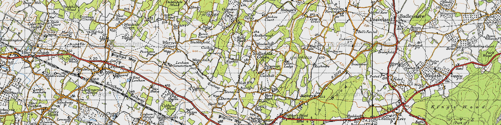 Old map of Stalisfield Green in 1940