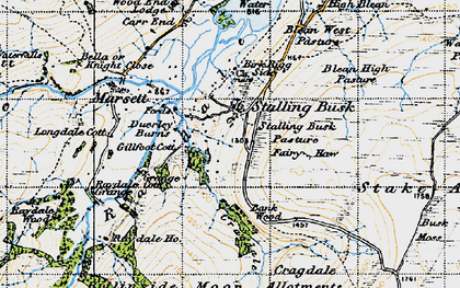 Old map of Billinside Moor in 1947