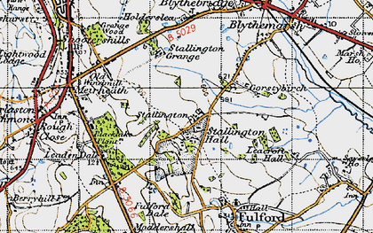 Old map of Stallington in 1946