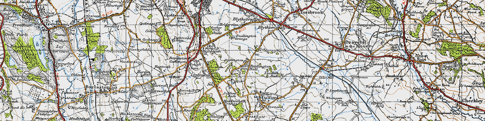 Old map of Stallington in 1946