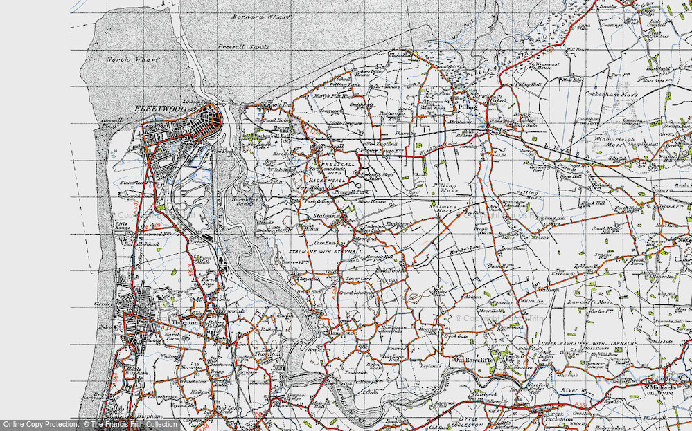 Old Map of Historic Map covering Grange The in 1947