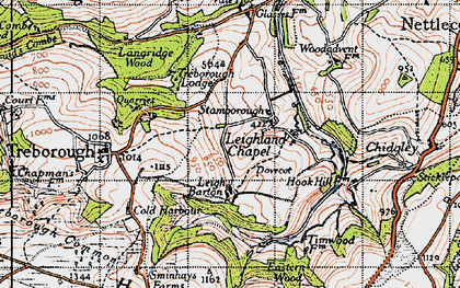Old map of Brendon Hill in 1946