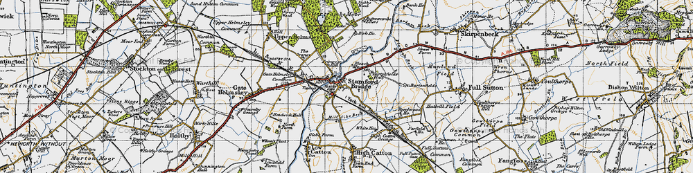 Old map of Buttercrambe Moor in 1947