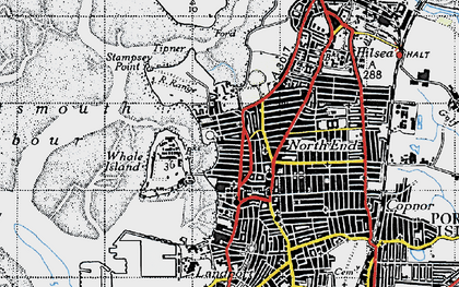 Old map of Stamshaw in 1945