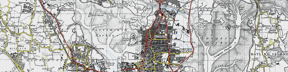 Old map of Stamshaw in 1945