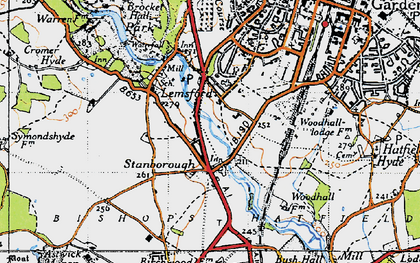 Old map of Stanborough in 1946