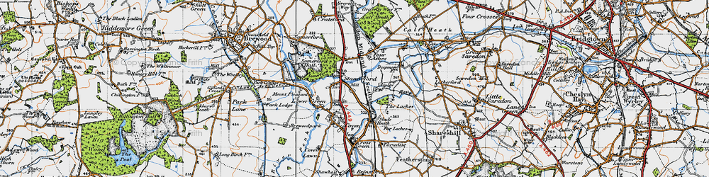 Old map of Standeford in 1946