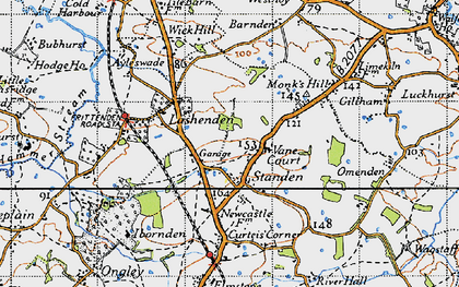 Old map of Standen in 1940