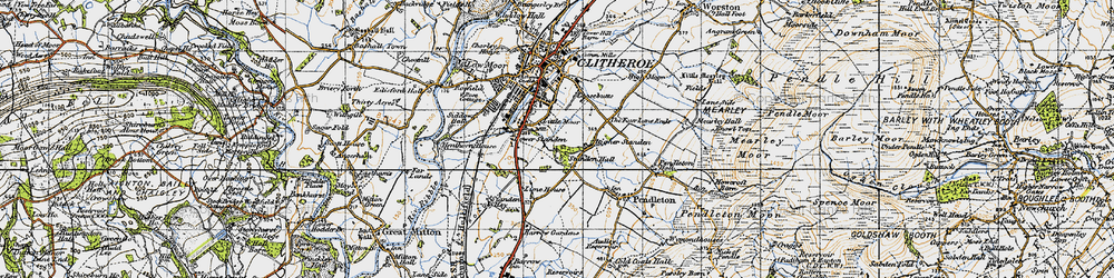 Old map of Standen Hall in 1947