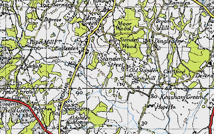 Old map of Standen Street in 1940