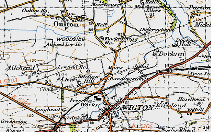 Old map of Standingstone in 1947
