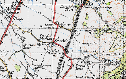 Old map of Standish in 1946
