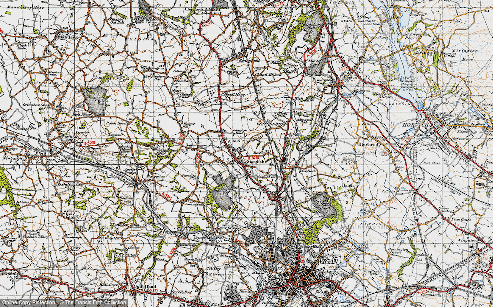 Old Map of Standish, 1947 in 1947