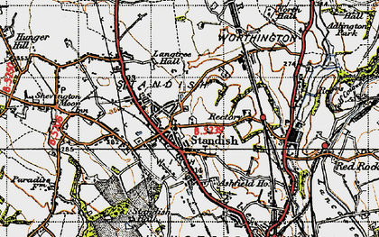 Old map of Standish in 1947