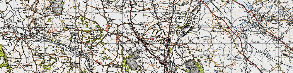 Old map of Standish in 1947