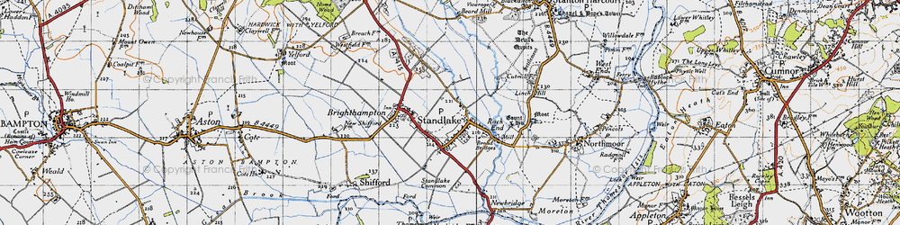 Old map of Standlake in 1947