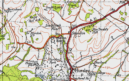 Old map of Standon in 1945