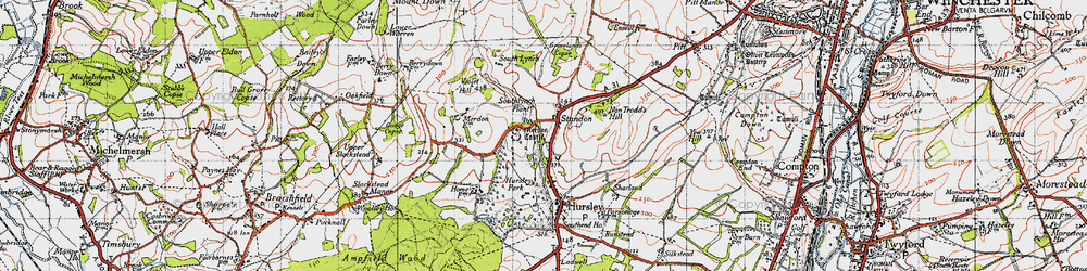 Old map of Standon in 1945