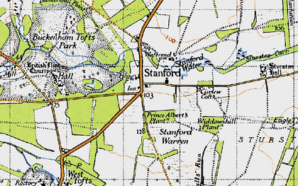 Old map of Widdowshill Plantn in 1946