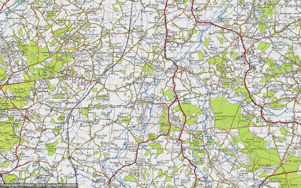 Old Map of Historic Map covering Stratfield Saye House in 1940