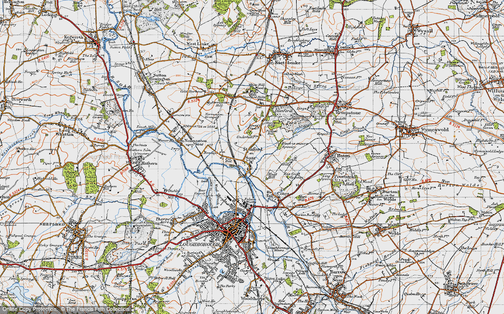 Old Map of Stanford on Soar, 1946 in 1946