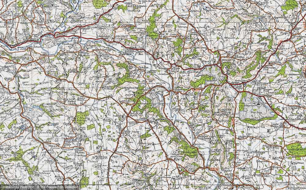 Old Map of Stanford on Teme, 1947 in 1947