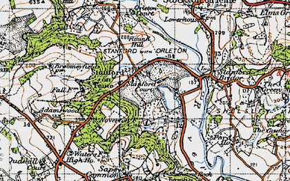 Old map of Stanford on Teme in 1947