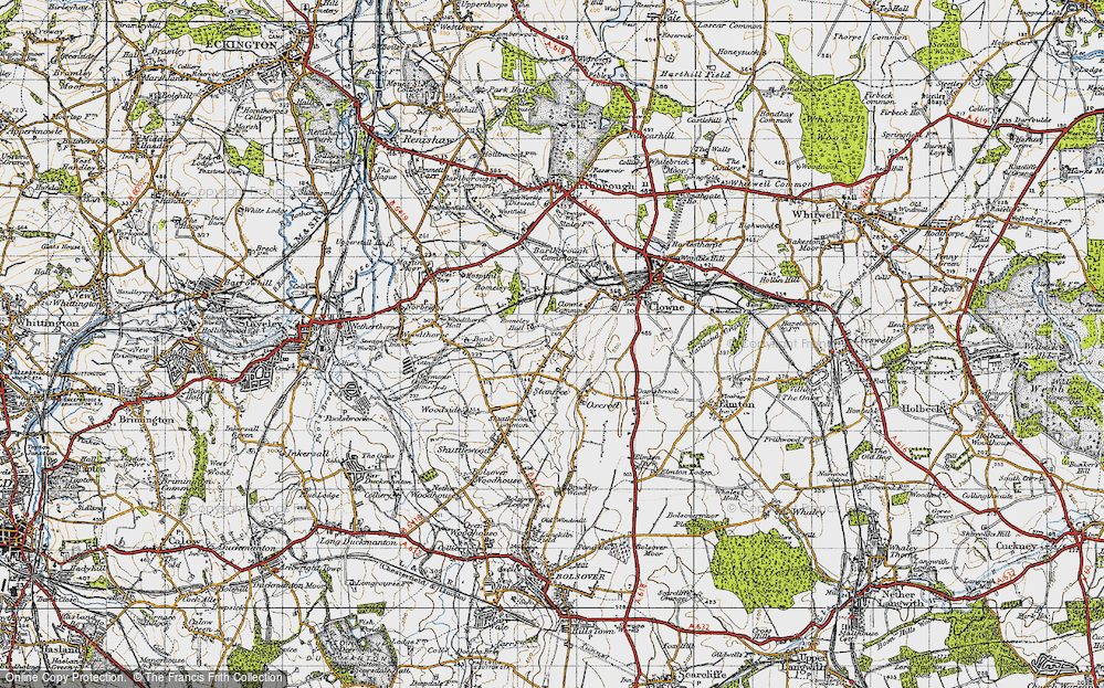Old Map of Stanfree, 1947 in 1947