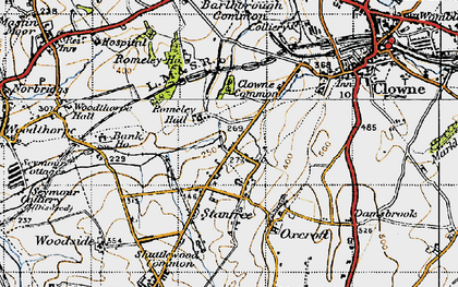 Old map of Stanfree in 1947