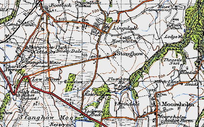 Old map of Stanghow in 1947