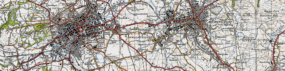 Old map of Stanhill in 1947