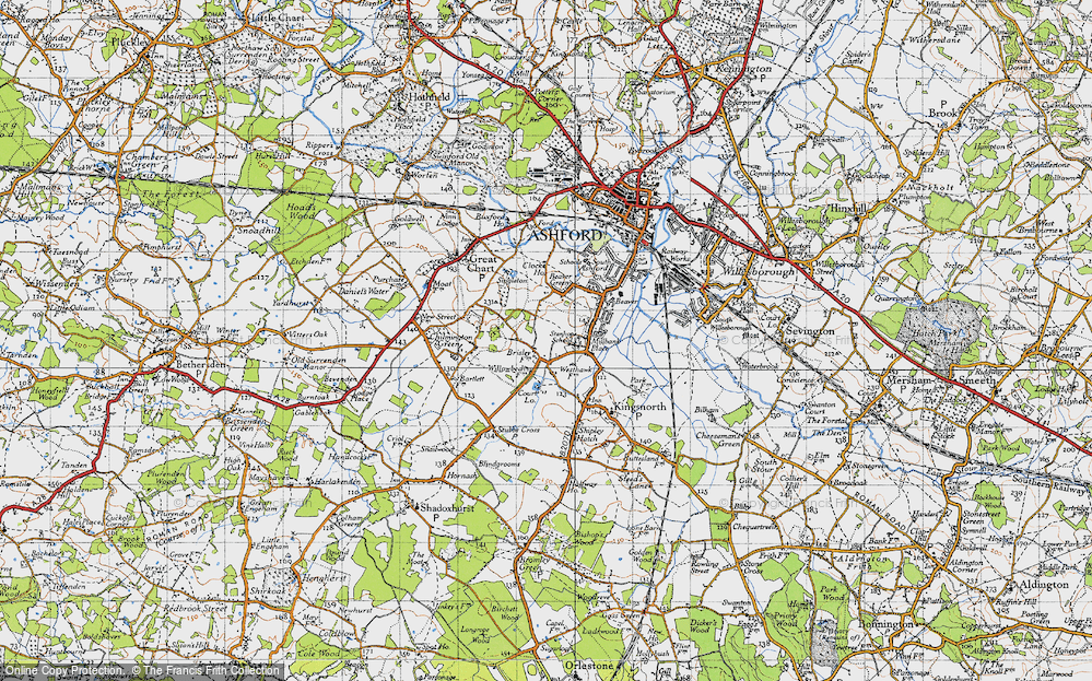 Old Map of Stanhope, 1940 in 1940