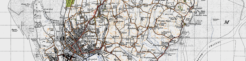 Old map of Stank in 1947
