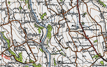 Old map of Severn Valley Country Park in 1947