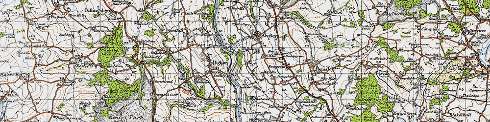 Old map of Severn Valley Country Park in 1947